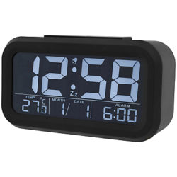 Acctim Meto Multifunction LCD Alarm Clock, Black